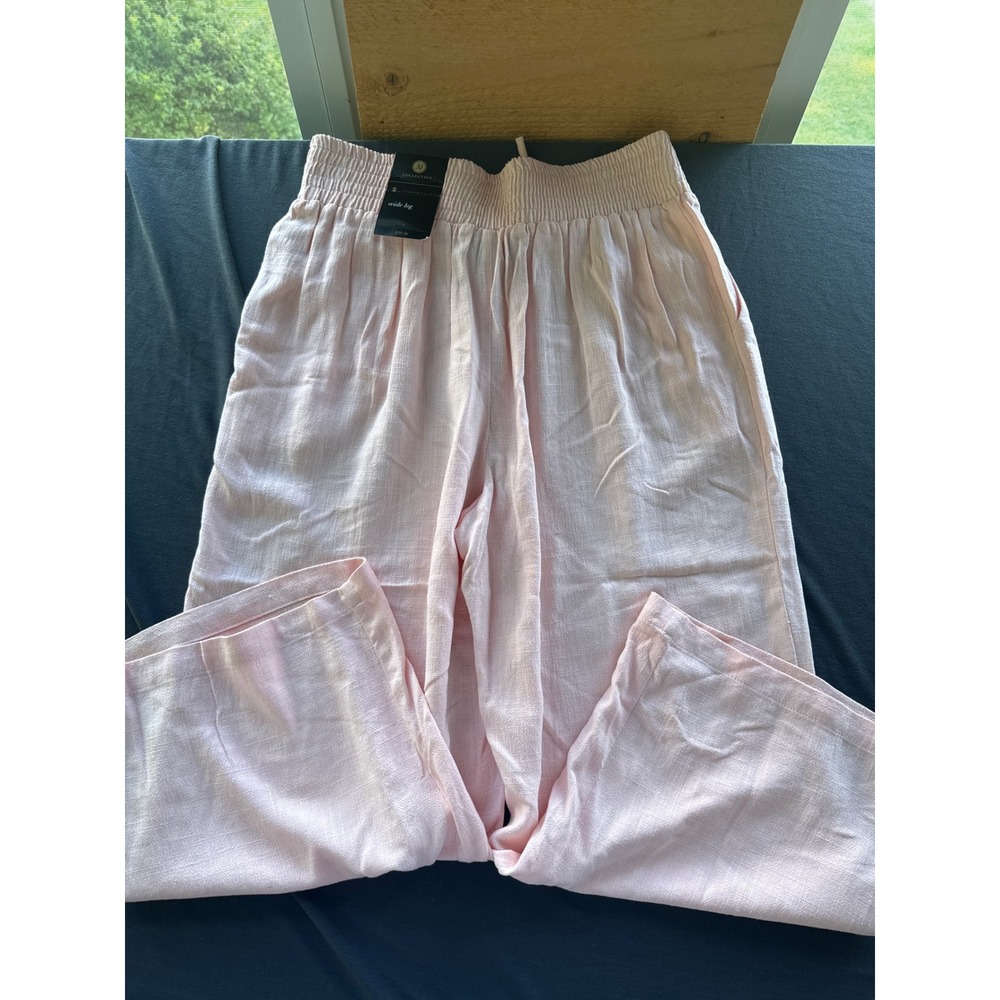 JM Collection Womens Wide Leg Smocked Waist Drawstring Pants Pink Small NWT - Picture 6 of 6